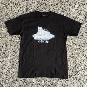 Pretty Vacant T-Shirt Men’s Short Sleeve Black White High AF Unicorn Graphic L